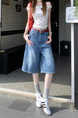 Real Shot Real Price American Retro Washed Jeans Women's High Waist Slimming and Straight Wide Leg Cropped Pants - LIGHT BLUE