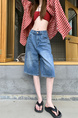 Real Shot Real Price American Retro Washed Jeans Women's High Waist Slimming and Straight Wide Leg Cropped Pants - LIGHT BLUE