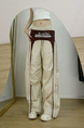 American Retro High Street Layered Pants, Designer Style, Hot Girl Contrast Color Strap Silhouette Scimitar Pants - BEIGE