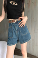 Retro Black Polka Dot Floral Denim Skirt - Women's Summer High Waist Slimming A-line Sheath Short Skirt - BLUE