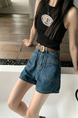 Retro Black Polka Dot Floral Denim Skirt - Women's Summer High Waist Slimming A-line Sheath Short Skirt - BLUE