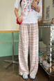 Korean Style PINK Plaid Casual Pants Loose Lazy Style Plus Size Women's Summer New Pear-Shaped Pants