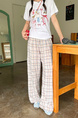 Korean Style PINK Plaid Casual Pants Loose Lazy Style Plus Size Women's Summer New Pear-Shaped Pants