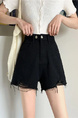 Black Ripped Denim Shorts Women's Summer 2024 New High Waist Slimming Internet Celebrity A-Line Wide-Leg Hot Pants Trendy
