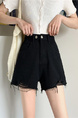 Black Ripped Denim Shorts Women's Summer 2024 New High Waist Slimming Internet Celebrity A-Line Wide-Leg Hot Pants Trendy