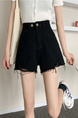 Black Ripped Denim Shorts Women's Summer 2024 New High Waist Slimming Internet Celebrity A-Line Wide-Leg Hot Pants Trendy