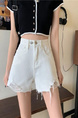 White Ripped Denim Shorts Women's Summer 2024 New High Waist Slimming Internet Celebrity A-Line Wide-Leg Hot Pants Trendy