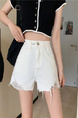 White Ripped Denim Shorts Women's Summer 2024 New High Waist Slimming Internet Celebrity A-Line Wide-Leg Hot Pants Trendy