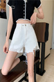 White Ripped Denim Shorts Women's Summer 2024 New High Waist Slimming Internet Celebrity A-Line Wide-Leg Hot Pants Trendy