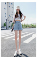 2025 New Baggy Denim Shorts Female Korean Style Curl Slimming A-Line Wide Leg Student Hot Pants Trendy Ins - Light Blue