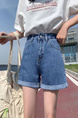 2025 New Baggy Denim Shorts Female Korean Style Curl Slimming A-Line Wide Leg Student Hot Pants Trendy Ins - Medium Blue
