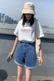2025 New Baggy Denim Shorts Female Korean Style Curl Slimming A-Line Wide Leg Student Hot Pants Trendy Ins - Medium Blue