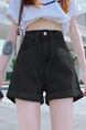 2025 New Baggy Denim Shorts Female Korean Style Curl Slimming A-Line Wide Leg Student Hot Pants Trendy Ins - Black