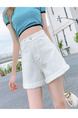 an Style Curl Slimming A-Line Wide Leg Student Hot Pants Trendy Ins - Off-White