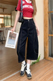 Real Shot of American Retro New Style Trendy Jeans Cropped Trousers Summer Splicing Silhouette Street Loose Versatile - Black