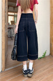 Real Shot of American Retro New Style Trendy Jeans Cropped Trousers Summer Splicing Silhouette Street Loose Versatile - Black