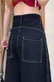 Real Shot of American Retro New Style Trendy Jeans Cropped Trousers Summer Splicing Silhouette Street Loose Versatile - Black