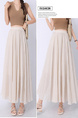 Real Shot Pleated Cotton and Linen Yamamoto Skirt for Women 2025 Summer High Waist Slimming Mid-Length A-Line Large Hem Umbrella Skirt - Beige