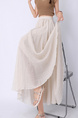 Real Shot Pleated Cotton and Linen Yamamoto Skirt for Women 2025 Summer High Waist Slimming Mid-Length A-Line Large Hem Umbrella Skirt - Beige