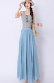 Real Shot Pleated Cotton and Linen Yamamoto Skirt for Women 2025 Summer High Waist Slimming Mid-Length A-Line Large Hem Umbrella Skirt - Light Blue