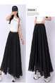 Real Shot Pleated Cotton and Linen Yamamoto Skirt for Women 2025 Summer High Waist Slimming Mid-Length A-Line Large Hem Umbrella Skirt - Black