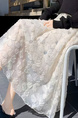 Mesh Sequins Skirt in Cream Spring and Autumn Women 2025 New High Waist Mid-Length A-Line Skirt Fairy Dress Gauze Skirt