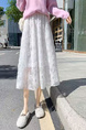 Mesh Sequins Skirt in White Spring and Autumn Women 2025 New High Waist Mid-Length A-Line Skirt Fairy Dress Gauze Skirt
