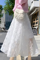 Mesh Sequins Skirt in White Spring and Autumn Women 2025 New High Waist Mid-Length A-Line Skirt Fairy Dress Gauze Skirt