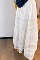 White Lace Stitching Skirt in White for Women - Summer 2025 New High Waist Slimming A-Line Dress