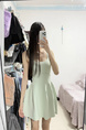 Semi-Sweet Waltz Ice Linen Sling Dress Women's Summer New Inner Wear Sleeveless Skirt Outer Wear - Light Mint Green