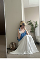 Real Shot of Korean Style Fresh Simple White Wooden Ear Skirt - Women's Summer New Casual All-Matching A-Line Long Skirt