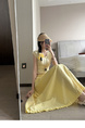 Real Shot of Korean Style Fresh Simple Yellow Wooden Ear Skirt - Women's Summer New Casual All-Matching A-Line Long Skirt