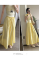 Real Shot of Korean Style Fresh Simple Yellow Wooden Ear Skirt - Women's Summer New Casual All-Matching A-Line Long Skirt