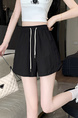Real Shot Ice Silk Quick-Drying Sports Shorts for Women in BLACK