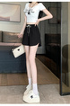 Real Shot Ice Silk Quick-Drying Sports Shorts for Women in BLACK