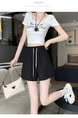 Real Shot Ice Silk Quick-Drying Sports Shorts for Women in BLACK
