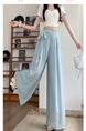 Loose Lazy Cotton and Linen Wide-Leg Pants for Women in Summer Sun Protection Light Blue Linen Drape Ramie Mopping Trousers