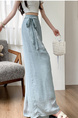 Loose Lazy Cotton and Linen Wide-Leg Pants for Women in Summer Sun Protection Light Blue Linen Drape Ramie Mopping Trousers
