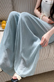 Loose Lazy Cotton and Linen Wide-Leg Pants for Women in Summer Sun Protection Light Blue Linen Drape Ramie Mopping Trousers