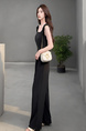 Royal Sister's High-Grade Temperament Square Collar Vest Jumpsuit with Flying Sleeves in Black - Female Summer Wide-Leg High Waist Slim Fit