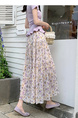 Real Shot of the New 2025 Summer French Tea Break High Waist Elastic Floral Slim Drape A-Line Maxi Skirt in Soft Lavender