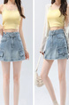 American Retro High Waist Denim Workwear Short Skirt for Women - 2025 Summer New Korean Version Casual A-Line Skirt in Light Blue