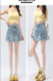 American Retro High Waist Denim Workwear Short Skirt for Women - 2025 Summer New Korean Version Casual A-Line Skirt in Light Blue