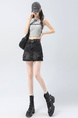 American Retro High Waist Denim Workwear Short Skirt for Women - 2025 Summer New Korean Version Casual A-Line Skirt in Black