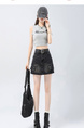 American Retro High Waist Denim Workwear Short Skirt for Women - 2025 Summer New Korean Version Casual A-Line Skirt in Black