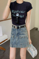 Free Belt Blue Gray Hot Girl Workwear Denim Skirt for Women - 2025 Summer New A-Line Hip Skirt in Light Blue