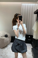 New Summer Style with Waist Bag Skirt - Korean Style All-Match Simple High Waist Workwear Skirt in Dark Gray