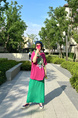 Love to Play by Jiujin Niche Wear Loose Casual Water Ripple Slim Pleated Skirt in GREEN - Large Size Skirt for Women