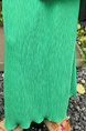 Love to Play by Jiujin Niche Wear Loose Casual Water Ripple Slim Pleated Skirt in GREEN - Large Size Skirt for Women
