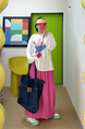 Love to Play by Jiujin Niche Wear Loose Casual Water Ripple Slim Pleated Skirt in PINK - Large Size Skirt for Women